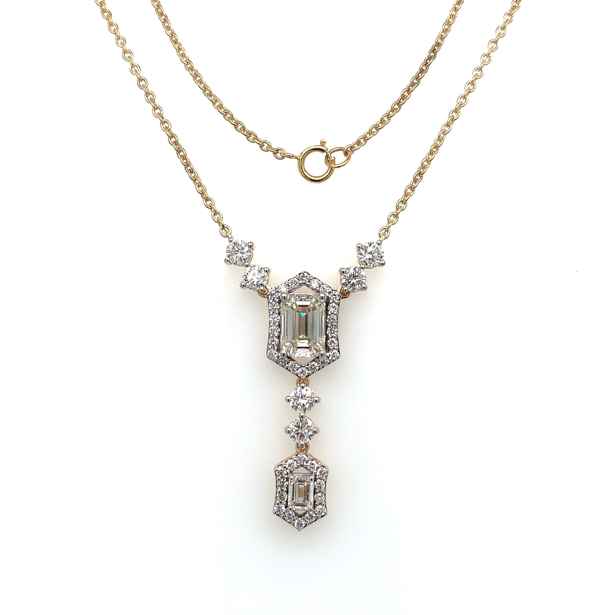 Corda Diamond Locket Curb Chain Necklace
